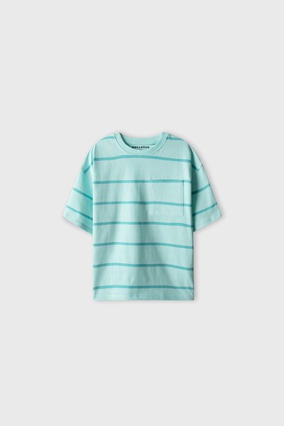 Boys Mint Stripe Drop Tee