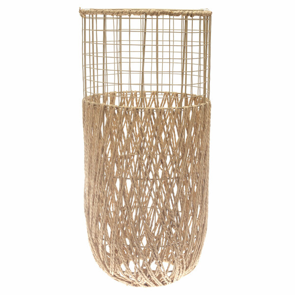 Medium Natural Rope Vase – 23 Inch Tall Handwoven Decorative Floor Vase