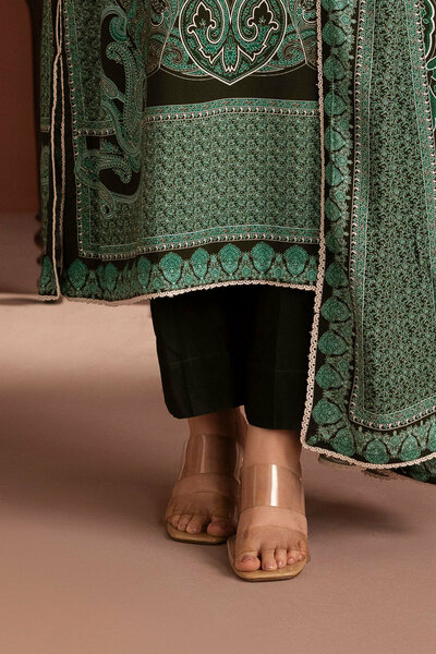 3 Piece Printed Linen Suit