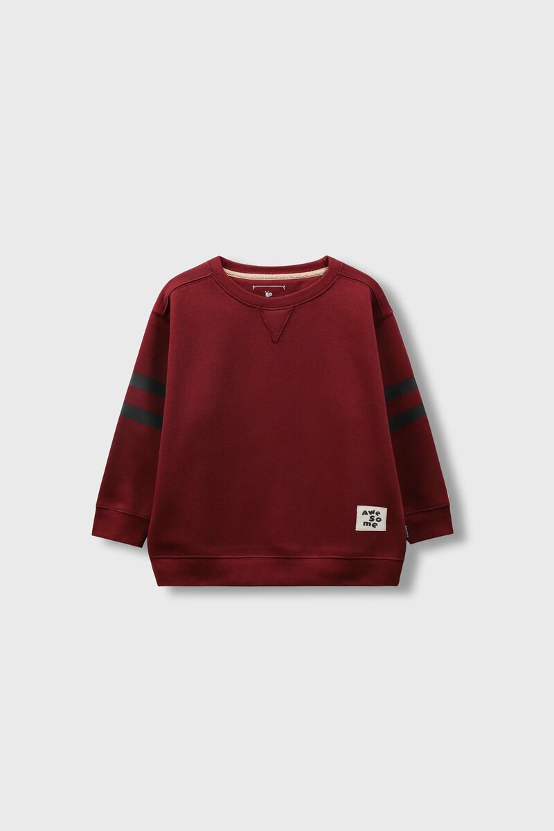 Boys Burgundy Bolt Fleece Sweatshirt