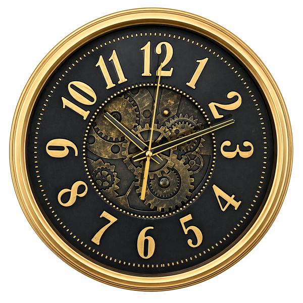 Heritage Wall Clock Glisso 14.5" – Vintage Industrial Gear Design Decorative Wall Clock