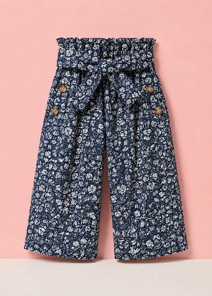 Lambkin Kids RTW Printed Cotton 1 Piece Classic Girls Wide Leg Pants - Casual Collection