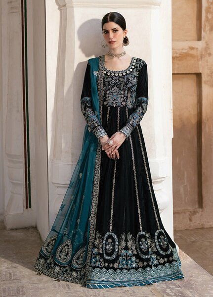 Mor by Xenia Formals Unstitched Embroidered Velvet 3 Piece Suit XE26UMV 01 Dilzaar - Festive Collection