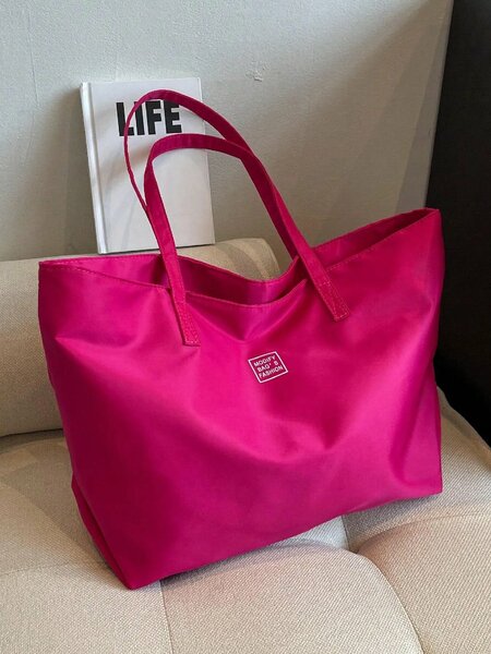 Shein - 1pc Fashionable Solid Color & Simple Style Shoulder Tote Bag