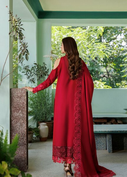 Plush Luxury by Asifa and Nabeel Unstitched Embroidered Pashmina 3 Piece Suit Velvet Aria WLXU-04 - Festive Collection
