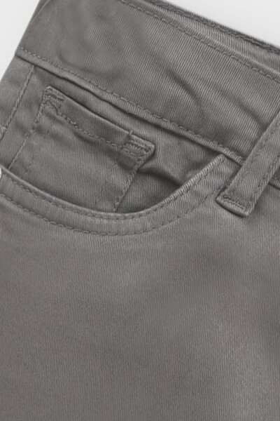 Boys' Grey Straight Fit Twill Pants
