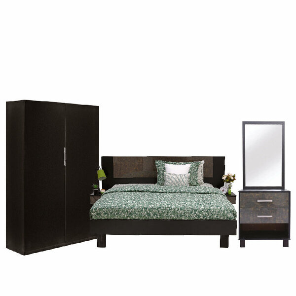 Novak Bedroom Set with Dresser & 2 Door Wardrobe
