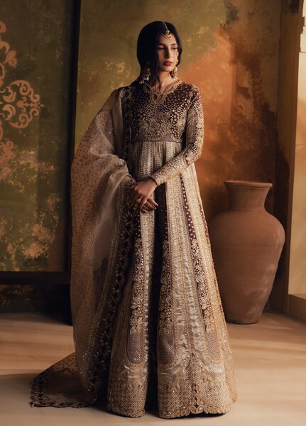 Jahan Ara by Zarposh Unstitched Embroidered Raw Silk 2 Piece Suit ZP26UWJ Parisa - Wedding Collection