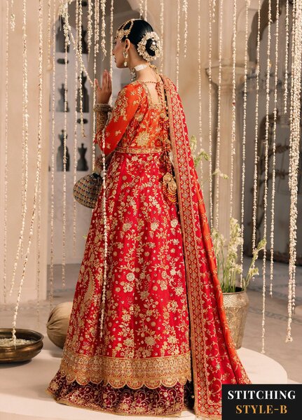 AIK Atelier Unstitched Embroidered Kataan Silk 3 Piece Suit AIK26UAW D-05 - Wedding Collection