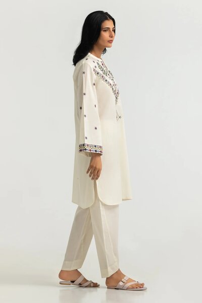 Cambric Embroidered Co-Ord Set