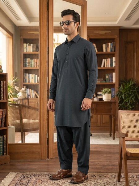 Dark Green Designer Shalwar Kameez (SK-716)