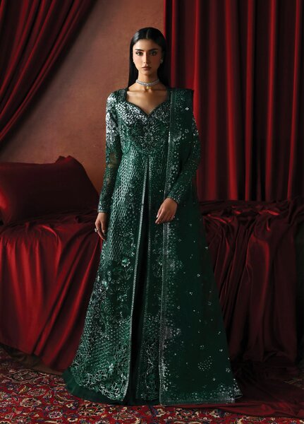 La Fuchsia by Afrozeh Unstitched Hand work Organza 3 Piece Suit AF26ULF Hierophant FWU-0073 - Wedding Collection