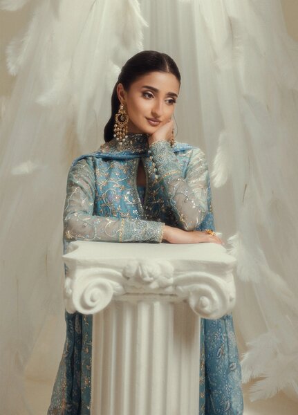 Aik Shaam by AIK Atelier Unstitched Embroidered Organza 3 Piece Suit AIK26UAS C2604 - Wedding Collection