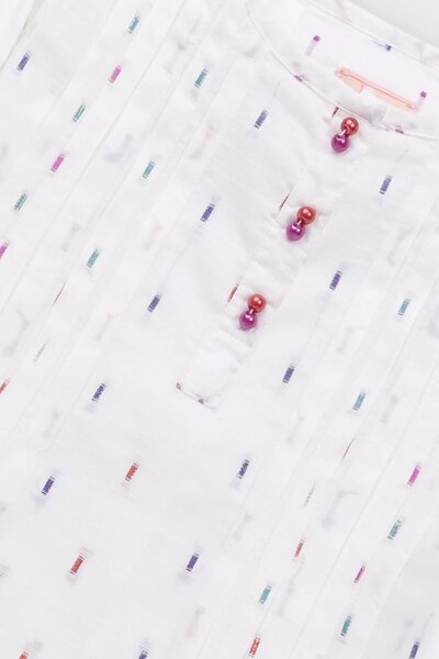 White Cotton Flared Top