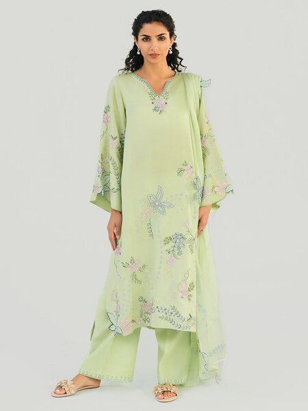 Pistachio Meadow - 2pcs Rawsilk Ensemble