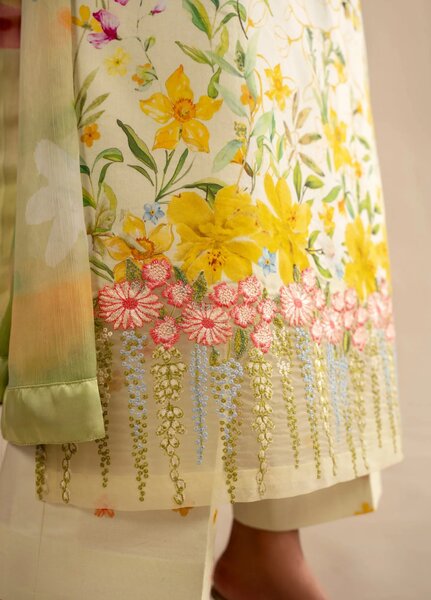 Meraki by Asifa and Nabeel Unstitched Embroidered Lawn 3 Pcs Suit AN26UM MSSL-01 Orchid - Summer