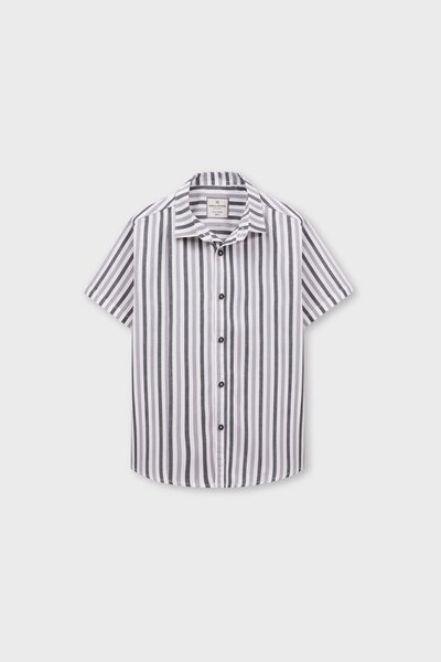Chic Stripe Button-Up Cotton Shirt