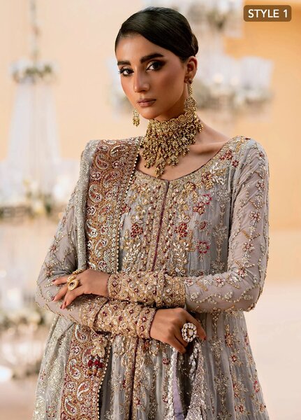 Aik Unstitched Wedding Unstitched Chiffon Embroidered 3 Piece AIK25WF LOOK 02 - Festive Collection
