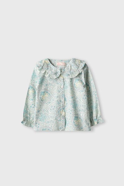 Ivory Paisley Printed Cotton Top