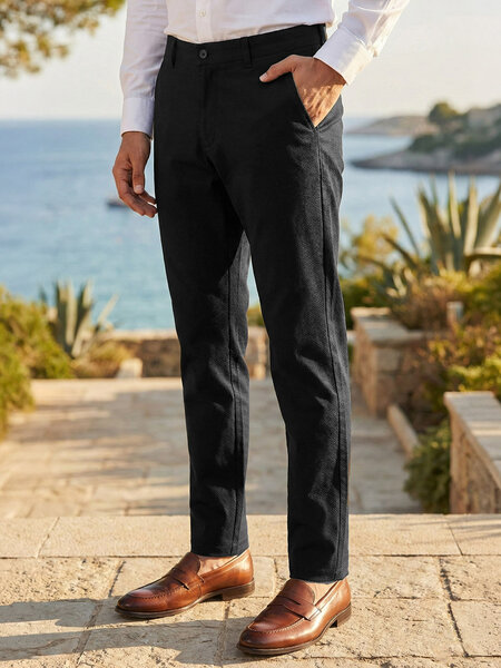 Black Straight Fit Chino Pant-70