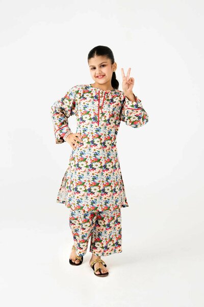 Multicolor Floral Printed Cotton Kurta Set