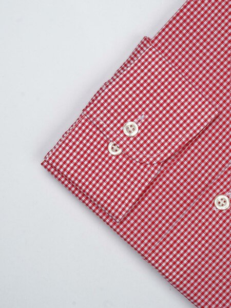 White & Red Micro Checkered, Elite Edition, Cutaway Collar Men’s Formal Shirt (FS-745)