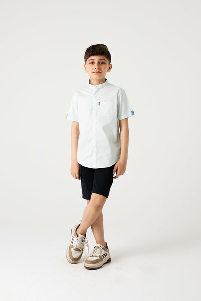 Boys Mint Cotton Casual Shirt