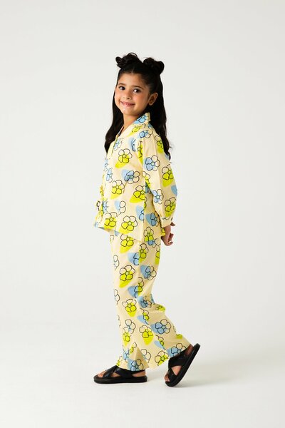 Bright Bloom Button Cotton Co-ord