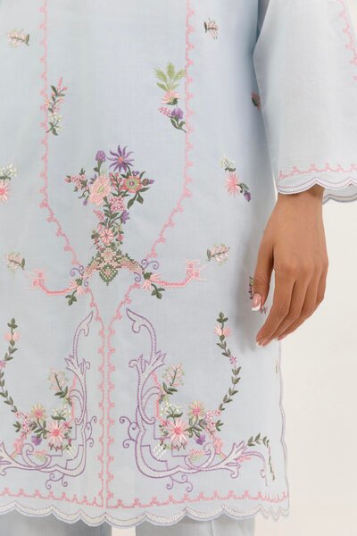 Stitched Embroidered Lawn Shirt+ Culotte