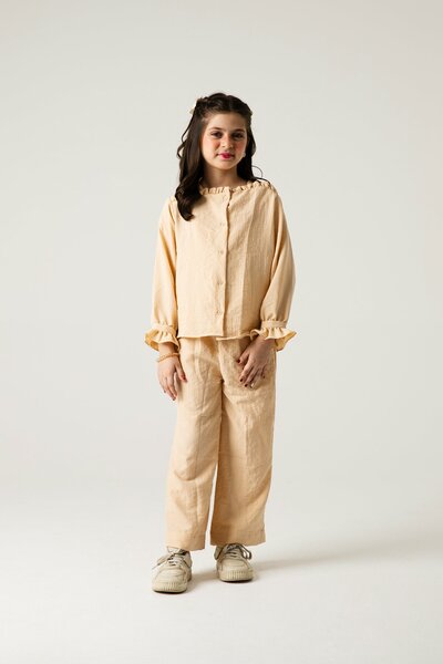 Soft Beige Frilly Co-ord Set