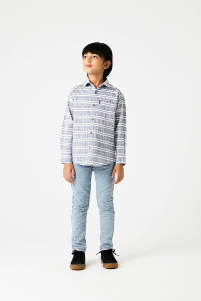 Boys Ash Stripe Casual Cotton Shirt