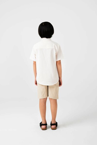 Boys Off-White Cotton Stripe Shirt