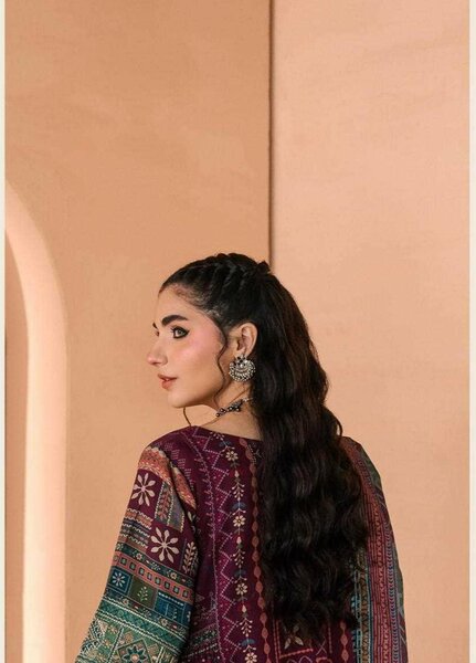 One Nation by Florent Unstitched Embroidered Viscose 3 Piece Suit FL26UON Layla - Casual Collection