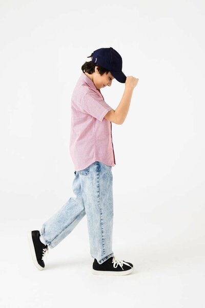 Boys Red Stripe Casual Shirt