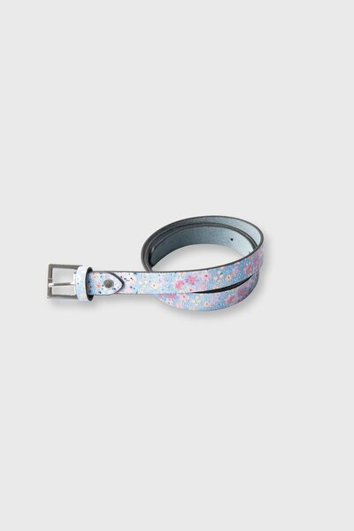 Girls Sky Floral Leather Belt