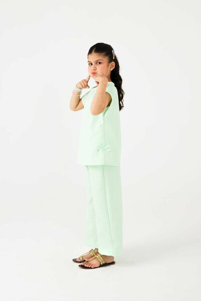 Girls Mint Cotton Co-Ord Set