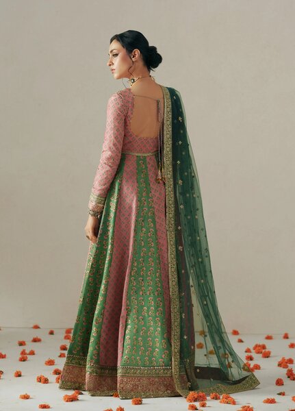 Vera Unstitched Embroidered Silk 3 Piece Suit VR26UWF Rang Multicolor Anarkali - Wedding Collection