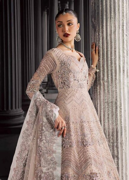 Muse Formal by Nureh Unstitched Embroidered Net 3 Piece Suit NU26UMF NFM-04 - Wedding Collection