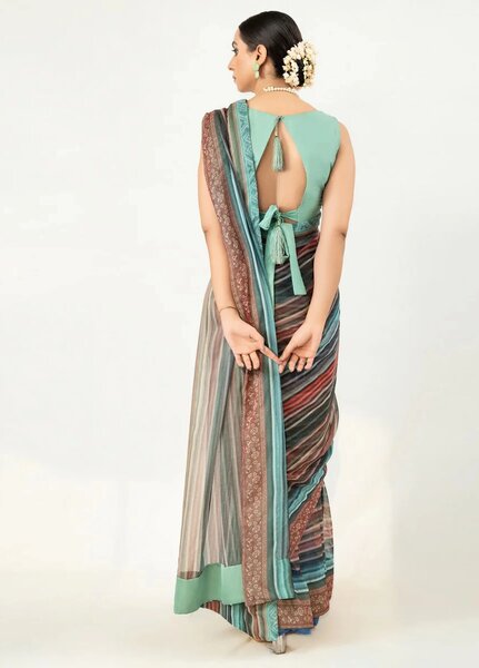 Imran Aftab RTW Printed Chiffon Saree IASC 09 - Festive Collection