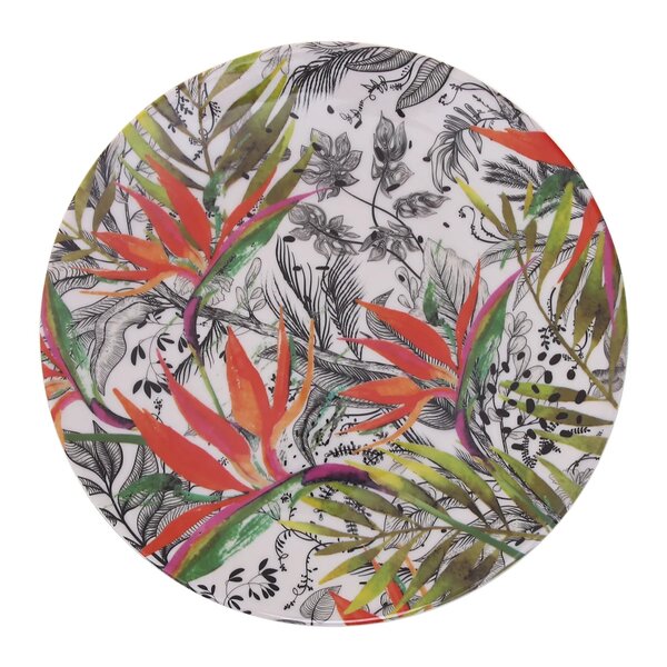 Coral Palm Dinner Set – Tropical Melamine Tableware Collection