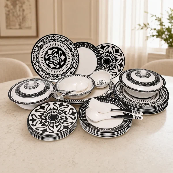 Dinner Set Monochrome Black