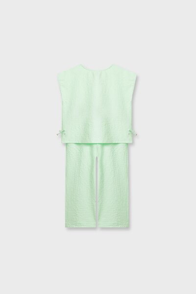 Girls Mint Cotton Co-Ord Set