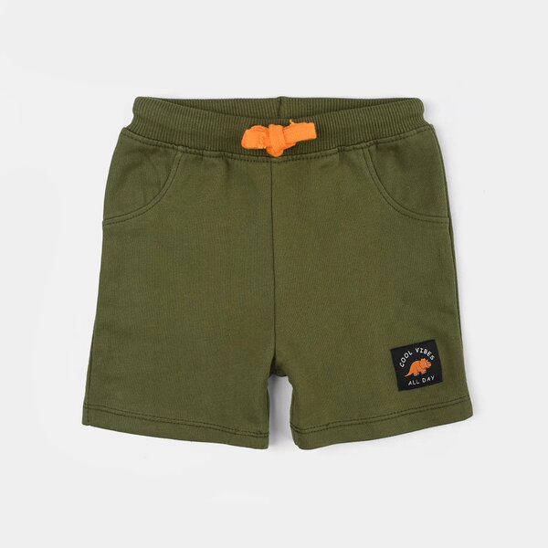 Infant Boys Jersey/Terry Shorts (Cool Vibes) - Olive Green