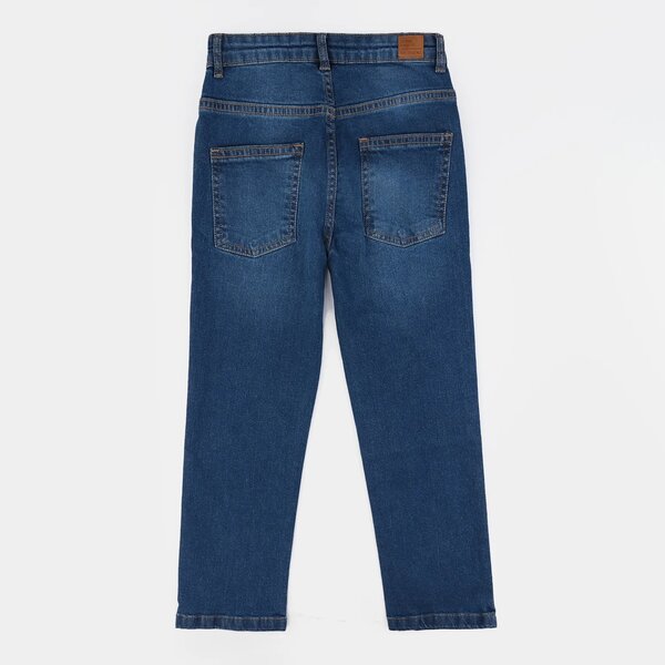 Girls Denim Rigid Basic Pants – Dark Blue