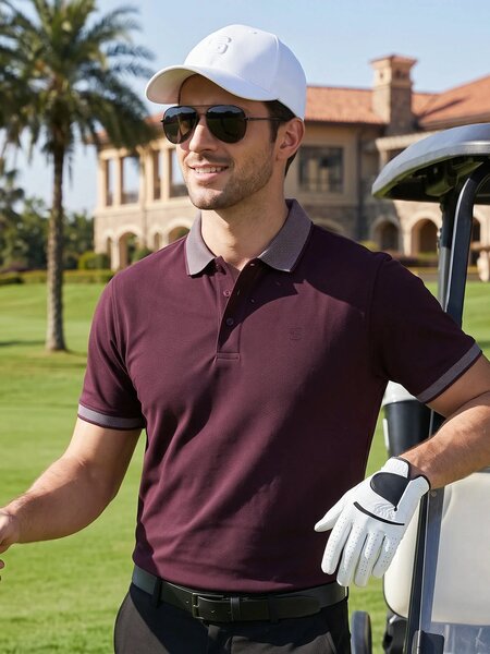 Maroon Jacquard  Polo T-Shirt (POLO-1243)