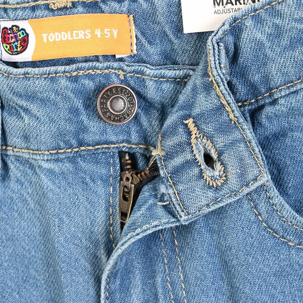 Girls Denim Rigid Pant Stitch - Dark Blue