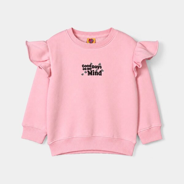 Girls Fleece Sweatshirt Good Days- Pink