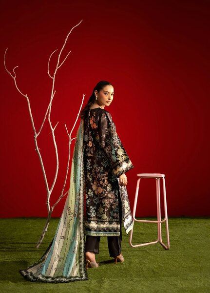 Marine by Rashid Textiles Unstitched Printed Luxury Silk 3 Piece Suit RT26USM D-3908 - Winter Collection