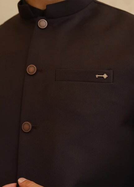 A-Line by Mazham RTW Solids Blended 3 Piece Suit Dark Espresso Brown Winter Collection