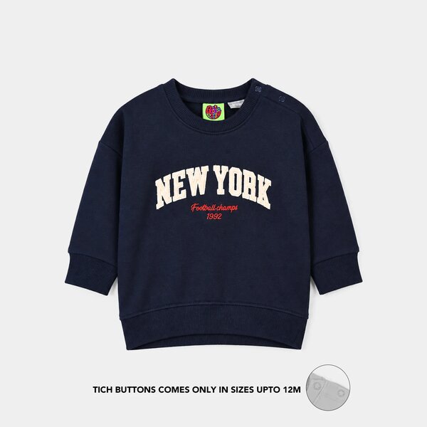 Infant Boys Cotton Terry Sweatshirt New York-NAVY